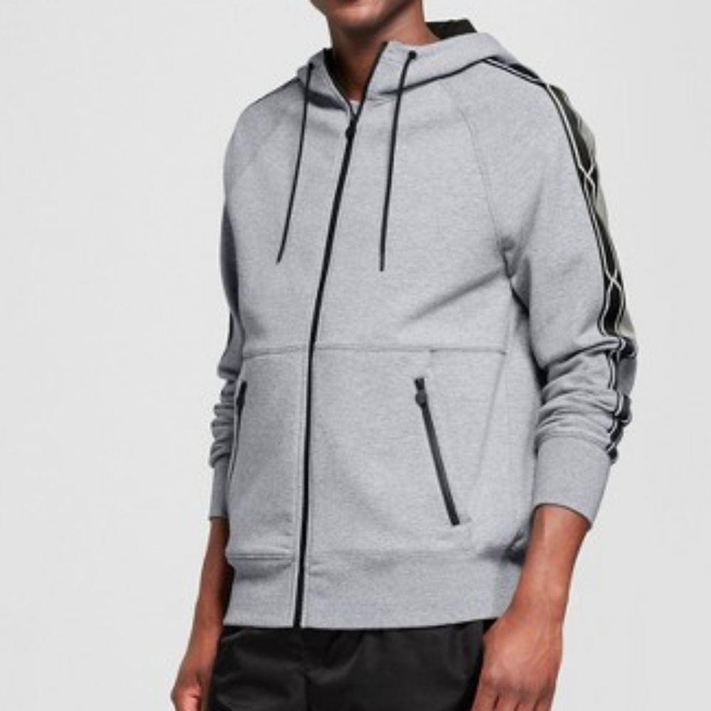 Hunter Men's Chain Trim Full Zip Hoodie IN GRAY